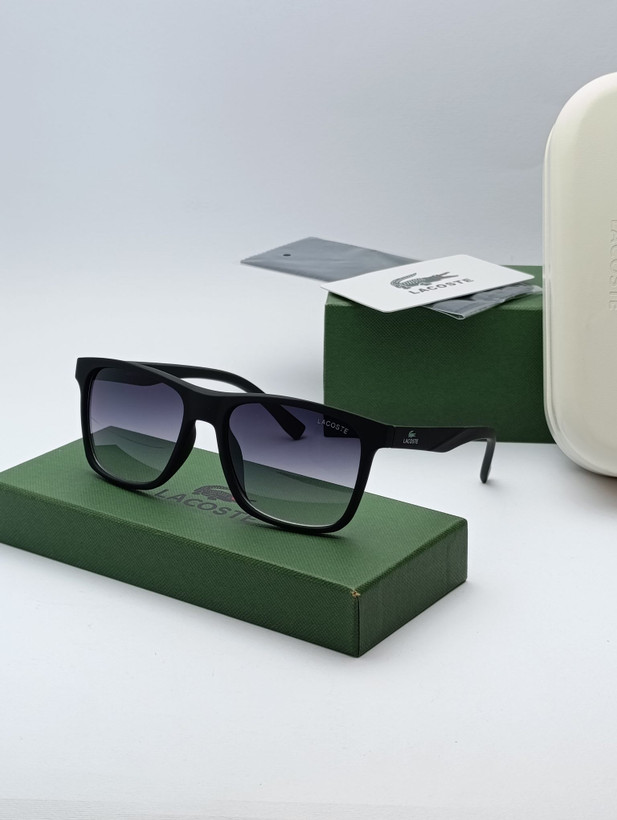 عینک آفتابی لاگوست (Lacoste) فریم مشکی مات با عدسی مشکی هایلایت