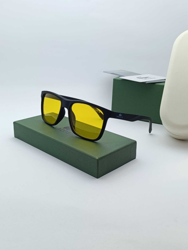 عینک آفتابی لاگوست (Lacoste) فریم مشکی مات با عدسی زرد دید در شب - عینک شهر