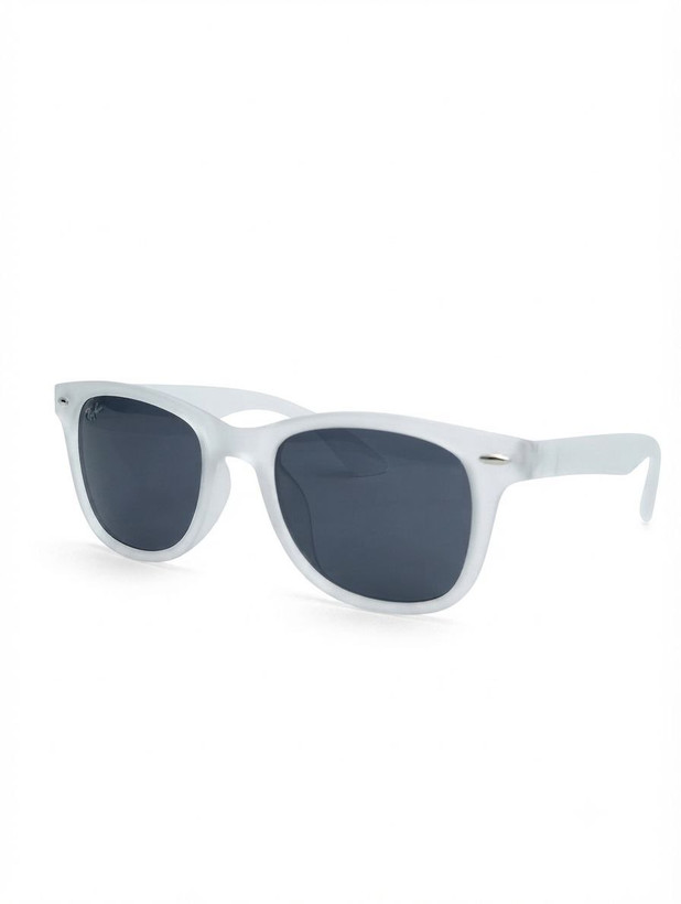 عینک آفتابی ریبن ویفرر (Ray-Ban Wayfarer) فریم سفید یخی نیمهشفاف