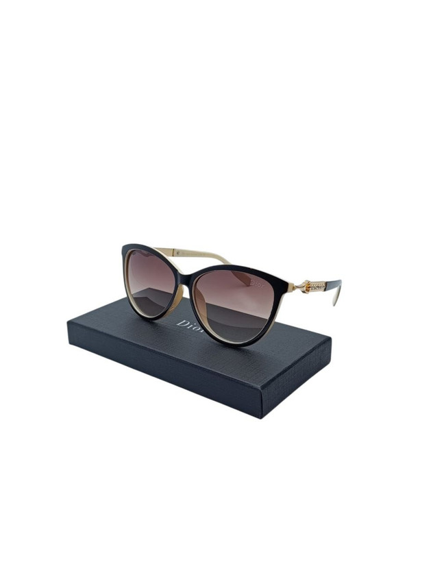 عینک آفتابی Dior مدل 6053 ترکیب مشکی و کرم با استاندارد UV400