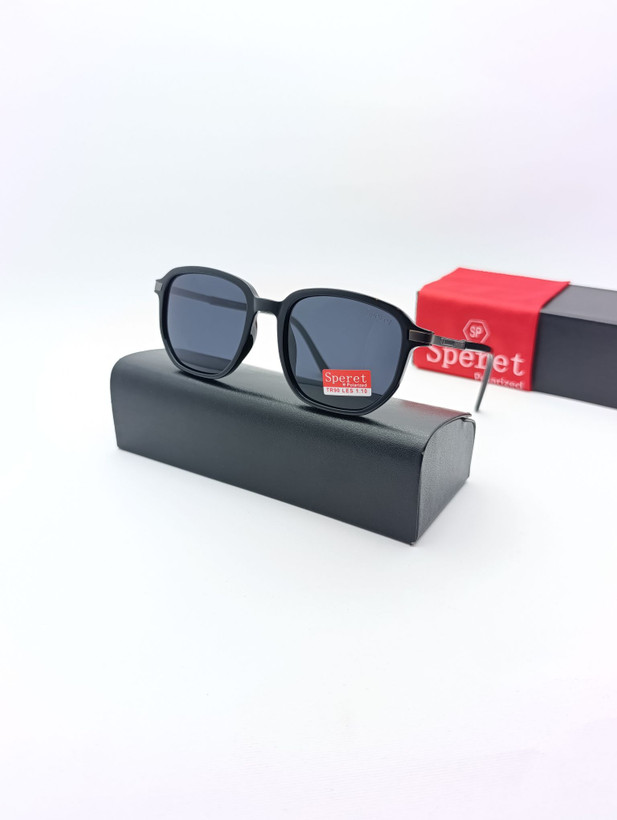 عینک آفتابی مردانه اسپرت Speret مدل TR6803 مشکی براق با فریم TR90 و عدسی پلاریزه
